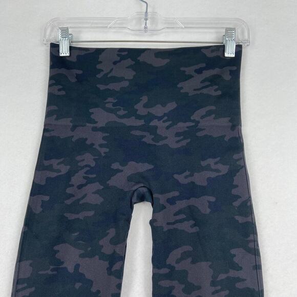 Spanx Seamless Leggings Size M Gray Camouflage High Rise Look At Me Now - Picture 6 of 10